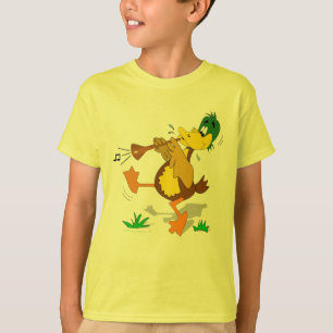 Camiseta O pato dos desenhos animados que joga Zurna caçoa