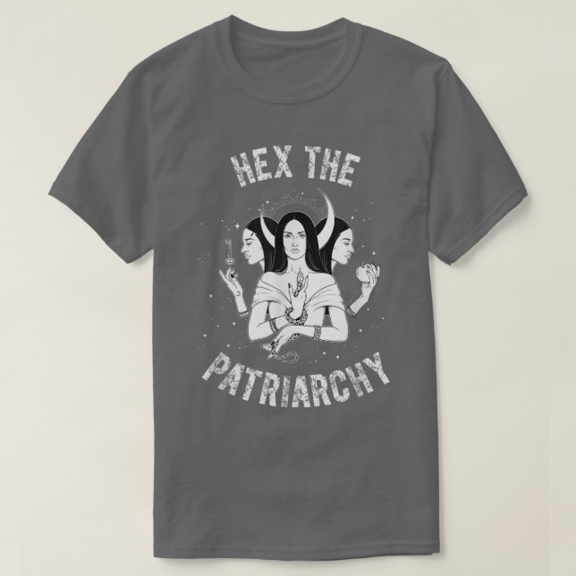 Camiseta O Patriarcado Hecate Triplo Deusa da Lua Femin (Frente do Design)