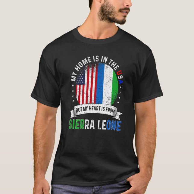 Camiseta O Patriot Heart da Serra Leoa Americana é de Leão (Frente)