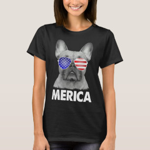 Camiseta O Patriótico Cachorro Francês da Merica