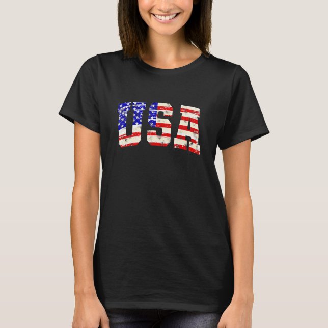 Camiseta O Patriótico Orgulho de Bandeira Americano aflita  (Frente)