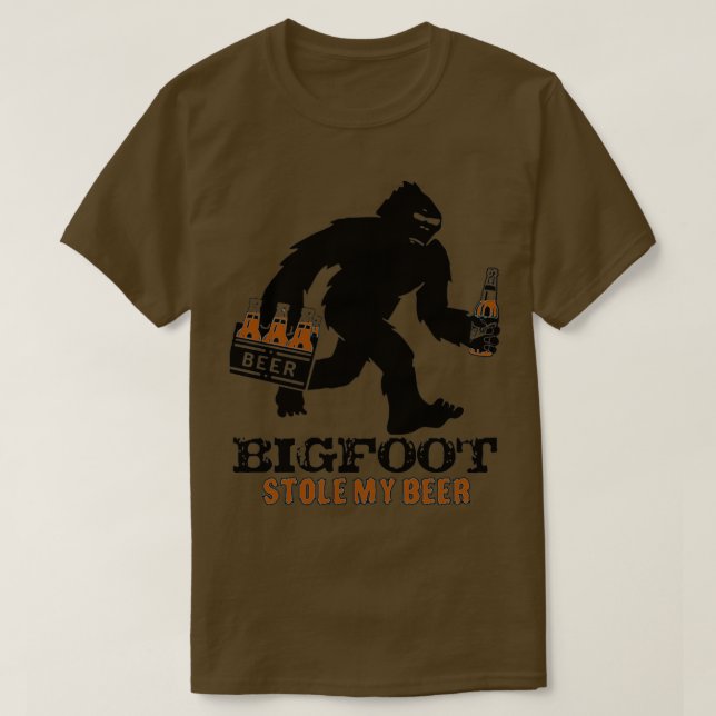 Camiseta o pau-pau roubou minha cerveja sasquatch yeti acam (Frente do Design)