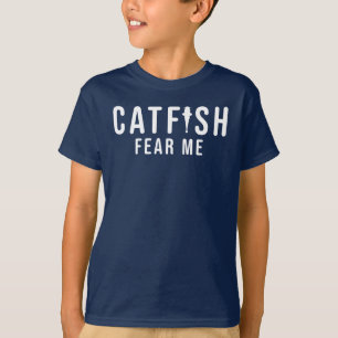Camiseta O peixe-camisa engraçado do garoto me assusta