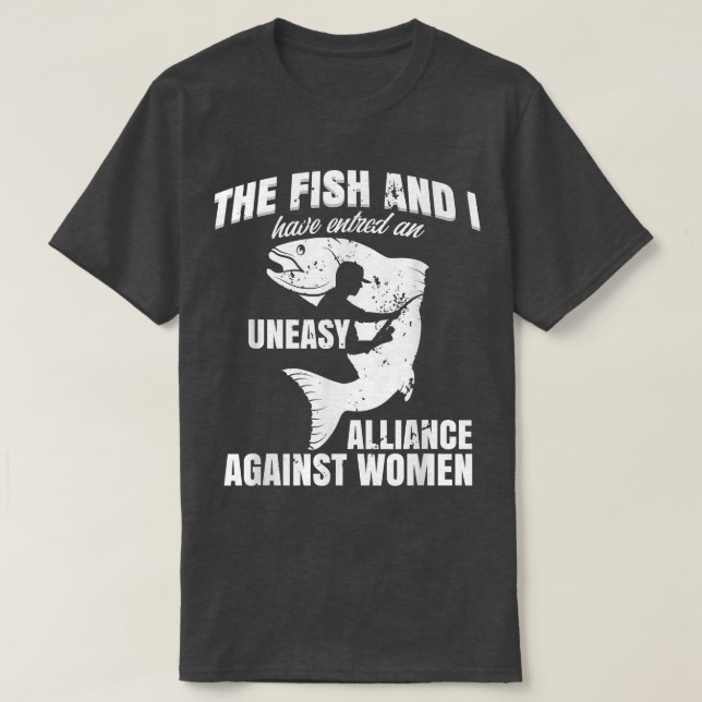 Camiseta O Peixe e eu entramos em uma Aliança Inquieta (Frente do Design)