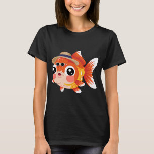 Camiseta O peixe engraçado com o chapéu