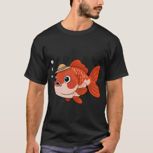 Camiseta O peixe engraçado com o chapéu
