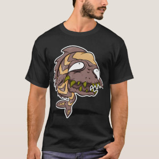 Camiseta O peixe monstro castanho