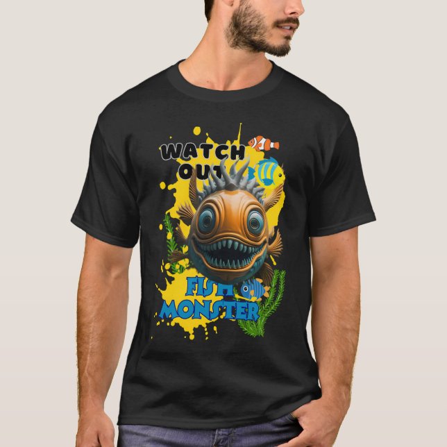 Camiseta O Peixe-Pescador Monstro (Frente)