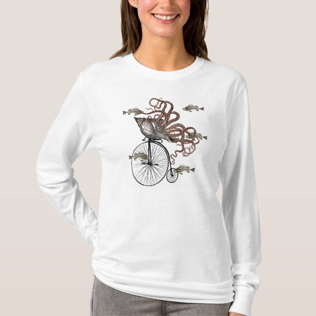 Camiseta O peixe precisa uma bicicleta (Frente)