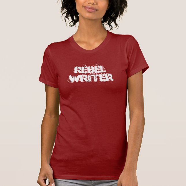 Camiseta o pequeno t-shirt das mulheres rebelde do escritor (Frente)