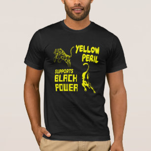 Camiseta O Perigo Amarelo Suporta Alimentação Preta