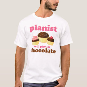 Camiseta O pianista jogará para o chocolate
