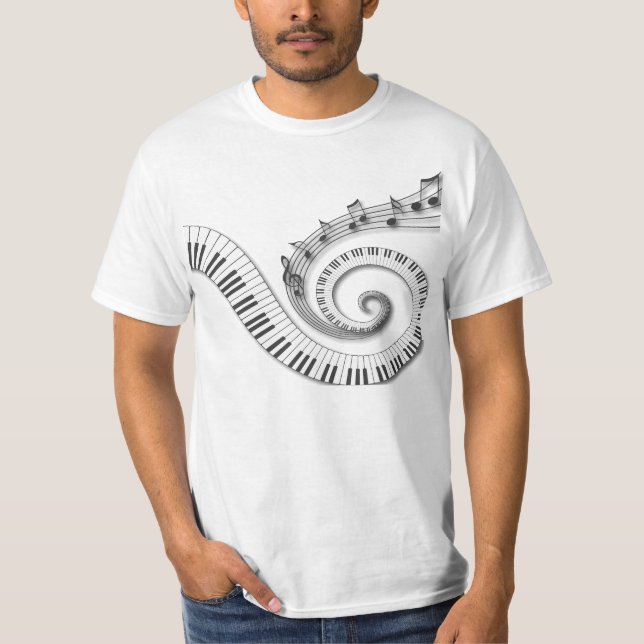 Camiseta O piano fecha notas da música (Frente)