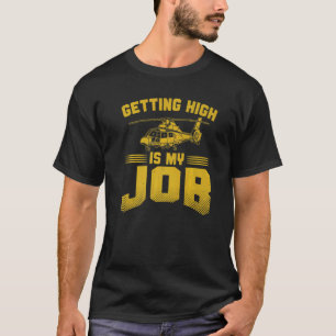 Camiseta O Piloto Helicóptero Mens Está Chegando Alto No Ar