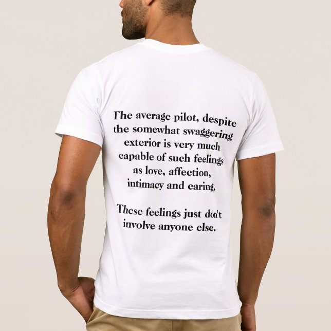 Camiseta O piloto médio, apesar um tanto do swaggering (Verso)