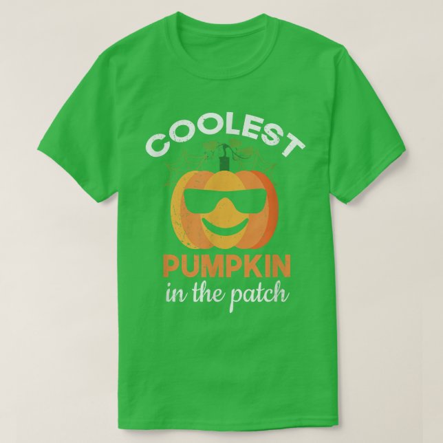Camiseta O Pimpkin Mais Frio No Patch - Meninas Hallowee (Frente do Design)