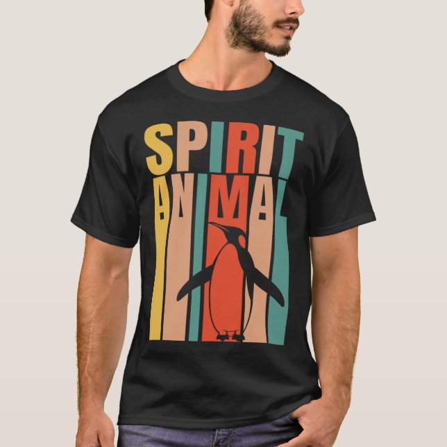 Camiseta O Pinguim É O Meu Retro De Animais Espirituosos (Frente)