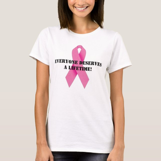 Camiseta o pink_ribbon, todos merece um l… - Personalizado (Frente)