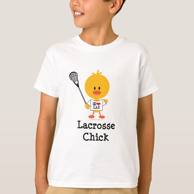 Camiseta O pintinho do Lacrosse caçoa o t-shirt (Frente)