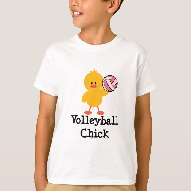 Camiseta O pintinho do voleibol caçoa o t-shirt (Frente)