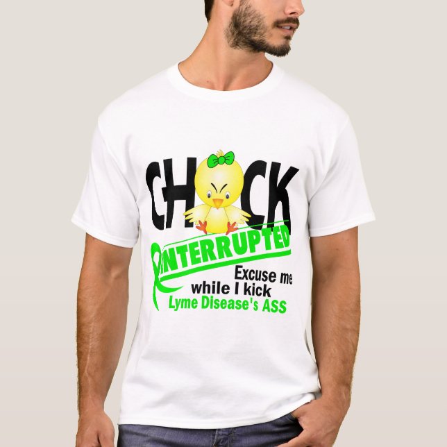 Camiseta O pintinho interrompeu a doença de 2 Lyme (Frente)