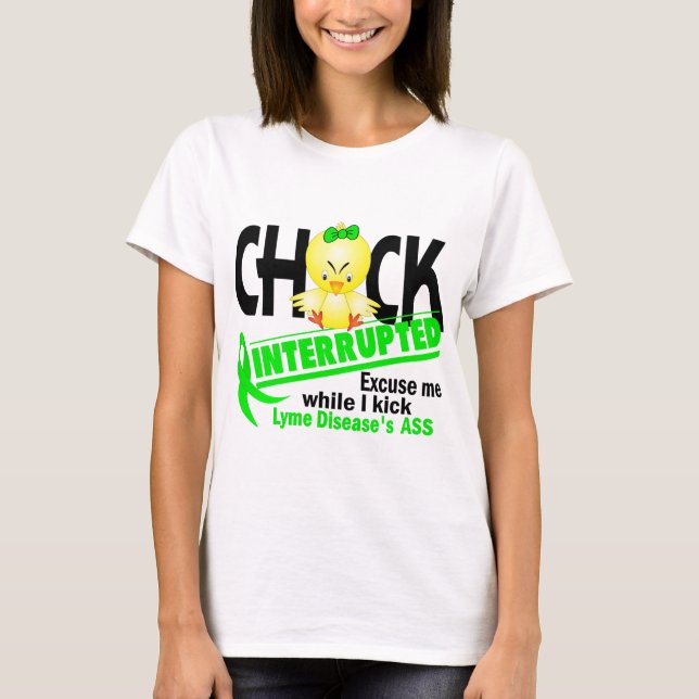 Camiseta O pintinho interrompeu a doença de 2 Lyme (Frente)