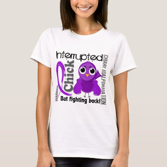 Camiseta O pintinho interrompeu a malformação de 3 Chiari (Frente)