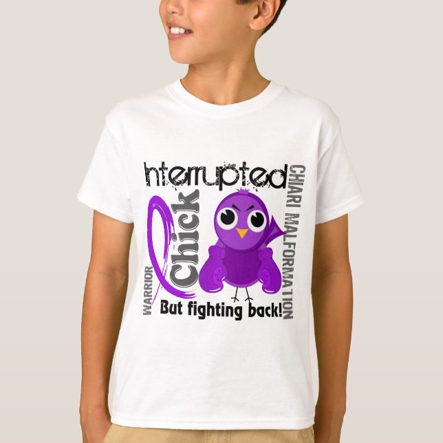 Camiseta O pintinho interrompeu a malformação de 3 Chiari (Frente)