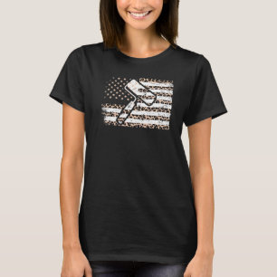 Camiseta O Pintor American Flag Leopard Imprime-Nos Bandeir