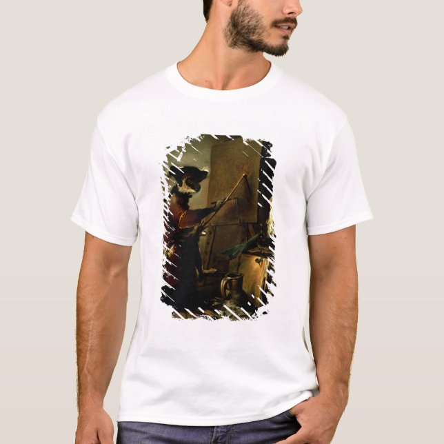 Camiseta O pintor do macaco, 1740 (óleo em canvas) (Frente)