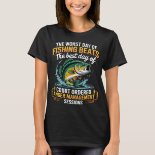 Camiseta o pior dia de pesca supera a vara externa ordenada