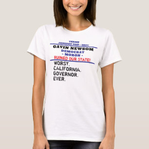 Camiseta O pior Governador CA Gavin Newsom