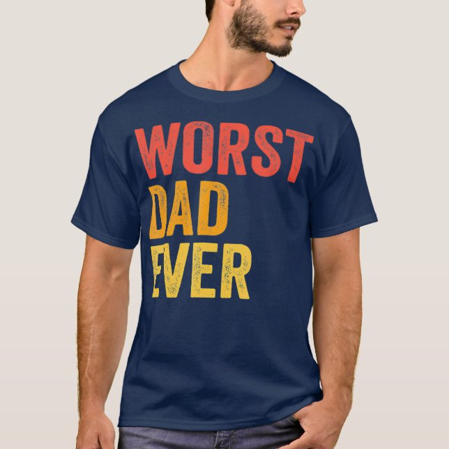 Camiseta O pior Pai de sempre terrível padre engraçado (Frente)