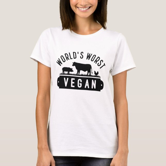 Camiseta O pior Vegan do mundo (Frente)