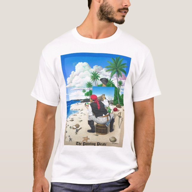 Camiseta O pirata da pintura (Frente)