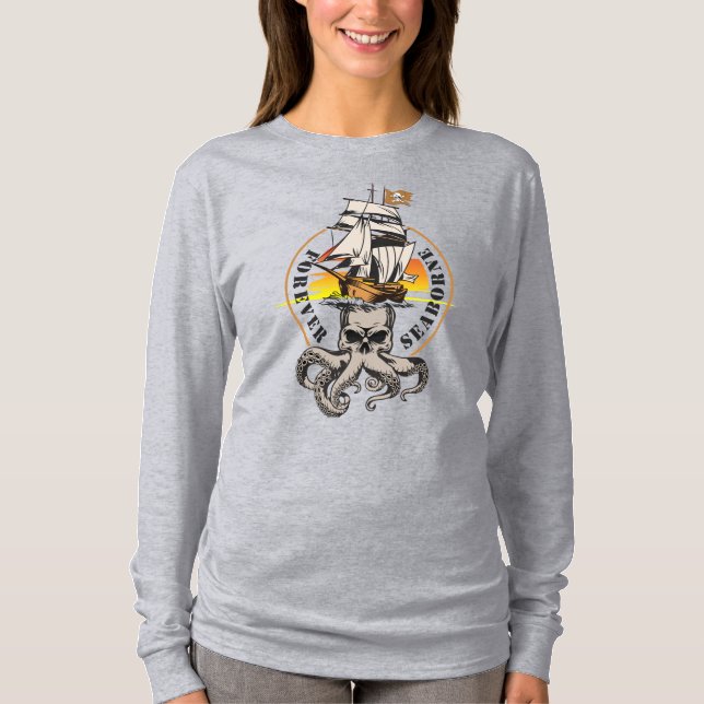 Camiseta O Pirato de Seaborne (BLK) | Mulheres de Longa Dis (Frente)