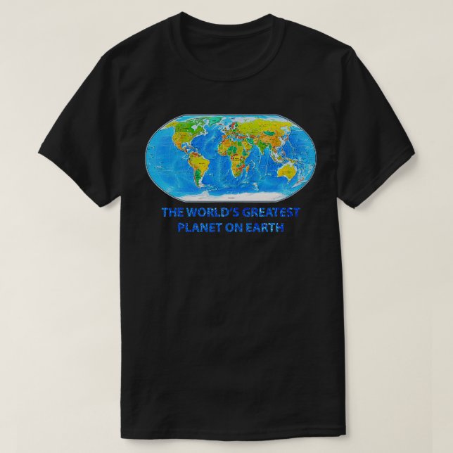 Camiseta O Planeta Maior do Mundo na Terra (Frente do Design)