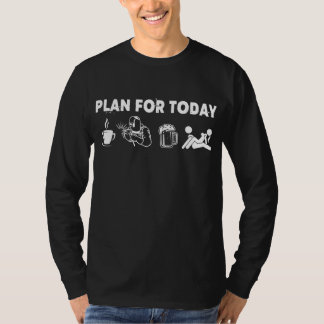 Camiseta O Plano De Soldadura Para Hoje É Cerveja De Café E