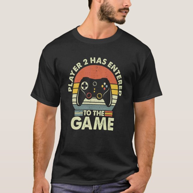 Camiseta O Player 2 Entrou Na Matchi De Jogo De Vídeo De Jo (Frente)
