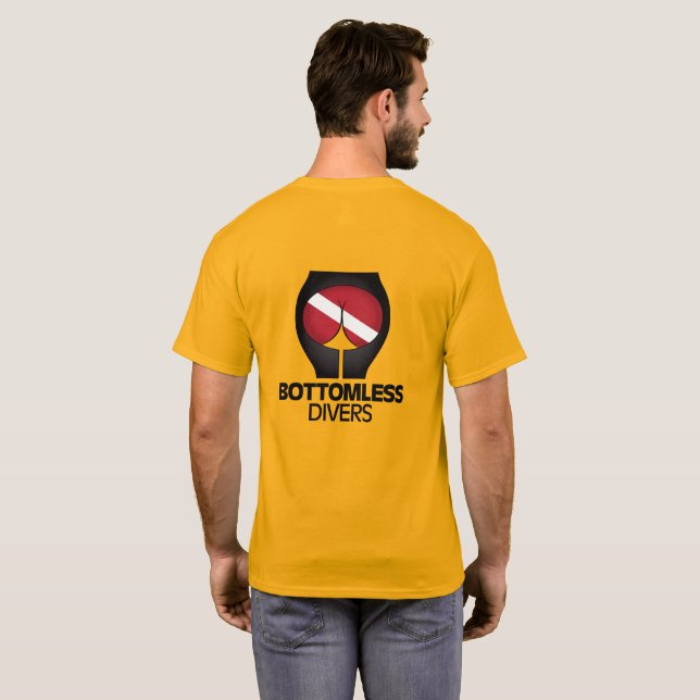 Camiseta O poço pendurou o t-shirt sem fundo do mergulhador (Parte Traseira Completa)
