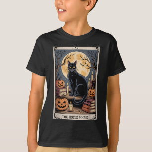 Camiseta O Pocus Tarot Halloween Cat Pumpkin Mystic