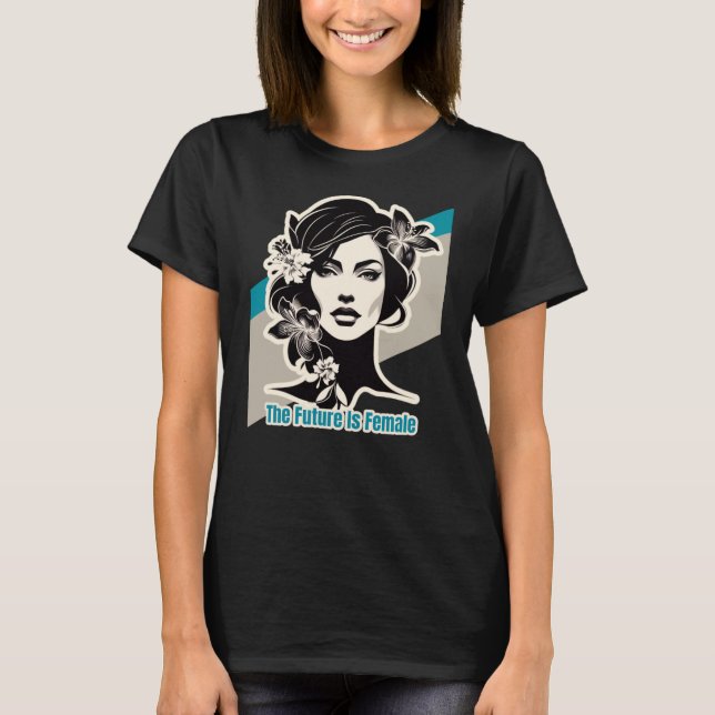 Camiseta O Poder das Mulheres. Cinza e azul (Frente)