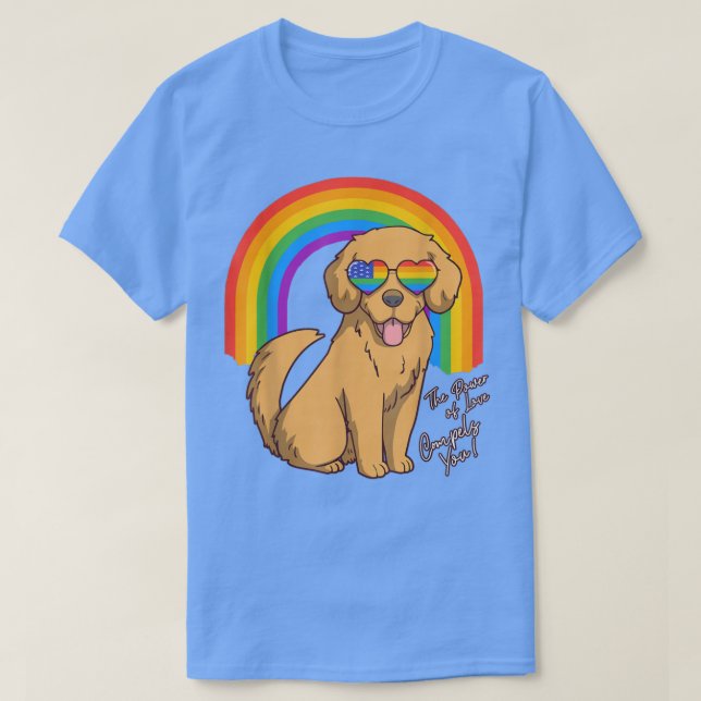 Camiseta O Poder Do Amor Compele Seu Ouro Lgbt Gay (Frente do Design)