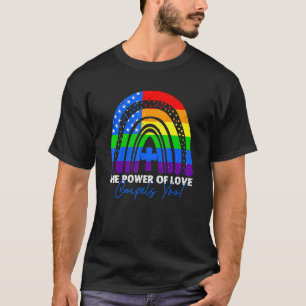 Camiseta O Poder Do Amor Compele Você Lgbt Usa Flag Rainbo