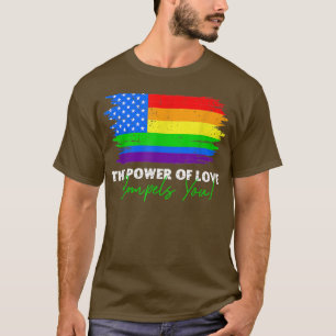 Camiseta O Poder Do Amor Compele Você Lgbt Usa Rainbow 4º