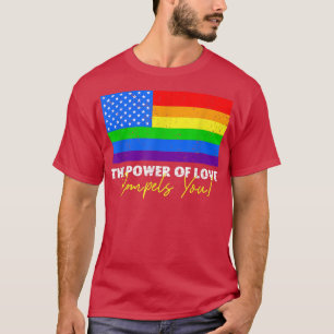 Camiseta O Poder Do Amor Compele Você Lgbt Usa Rainbow 4º
