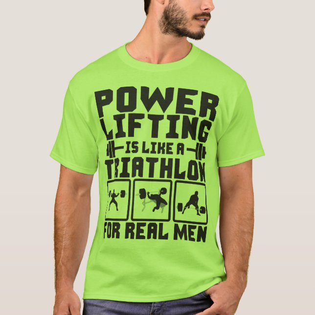 Camiseta O Poder É Como Um Triatlo Para Homens Reais (Frente)