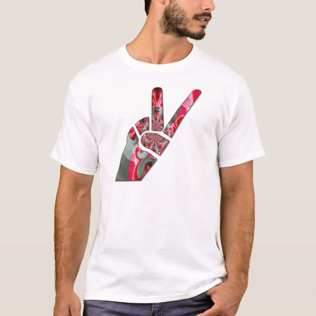 Camiseta O poder na palma: a saluta de dois dedos (Frente)