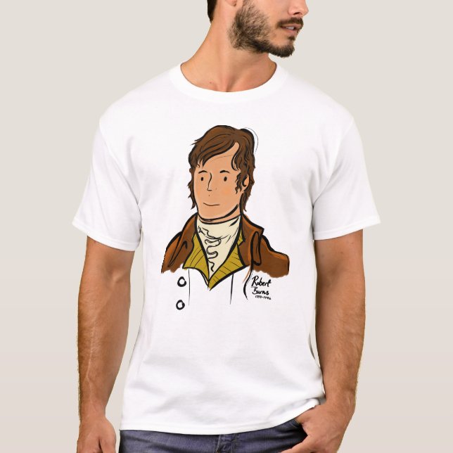 Camiseta O Poeta Nacional de Robert Burns na Escócia (Frente)