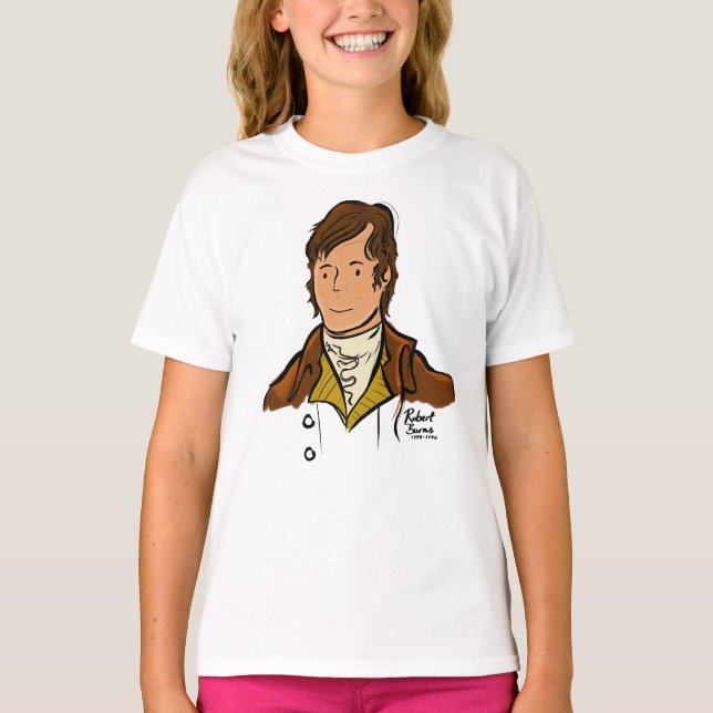 Camiseta O Poeta Nacional de Robert Burns na Escócia (Frente)
